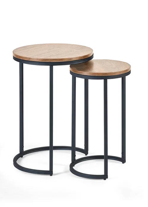 Julian Bowen Brown Tribeca Round Nesting Side Tables Sonoma (55 x 40 x 40cm) - One Size Image 2