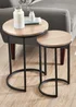 Julian Bowen Brown Tribeca Round Nesting Side Tables Sonoma (55 x 40 x 40cm) - One Size Image 1