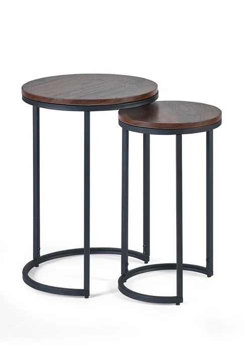 Julian Bowen Walnut Tribeca Round Nesting Side Tables (55 x 40 x 40cm) - One Size Image 2