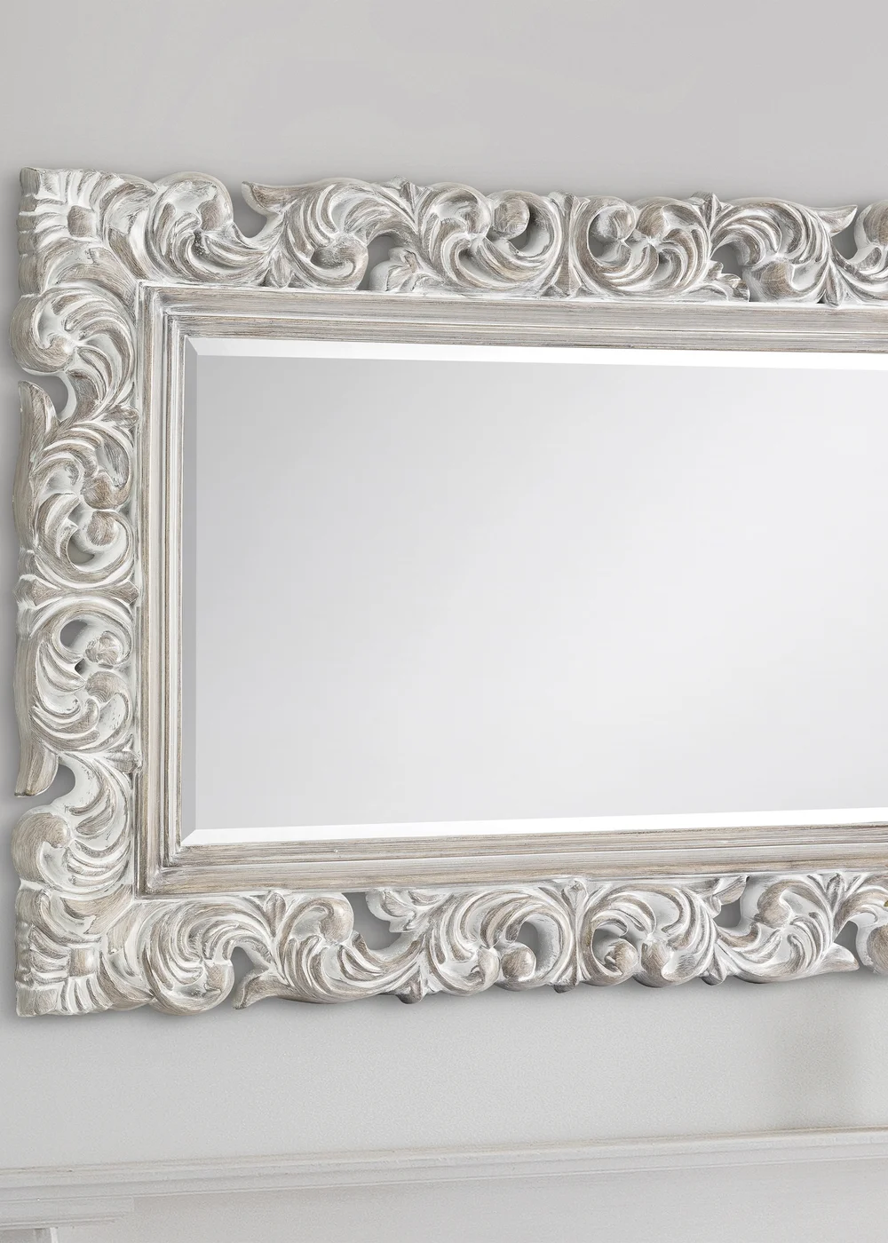 Julian Bowen Baroque Distressed Wall Mirror (82 x 113 x 4cm) - One Size Image 2