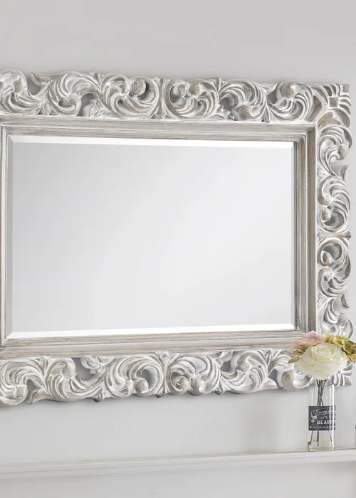 Julian Bowen Baroque Distressed Wall Mirror (82 x 113 x 4cm) - One Size Image 1