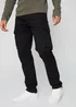 Threadbare Black Cotton Cargo Trousers With Stretch - 32/L32 Image 1