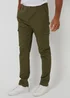 Threadbare Khaki Cotton Cargo Trousers With Stretch - 38/L32 Image 1