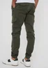 Threadbare Khaki Cotton Jogger Style Cargo Trousers With Stretch - L Image 2