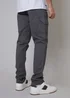 Threadbare Grey Cotton Cargo Trousers With Stretch - 34/L32 Image 2