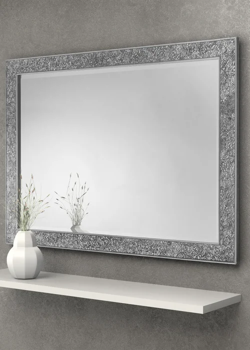 Julian Bowen Silver Staccato Fragment Wall Mirror (80 x 110 x 2.5cm) - One Size Image 1