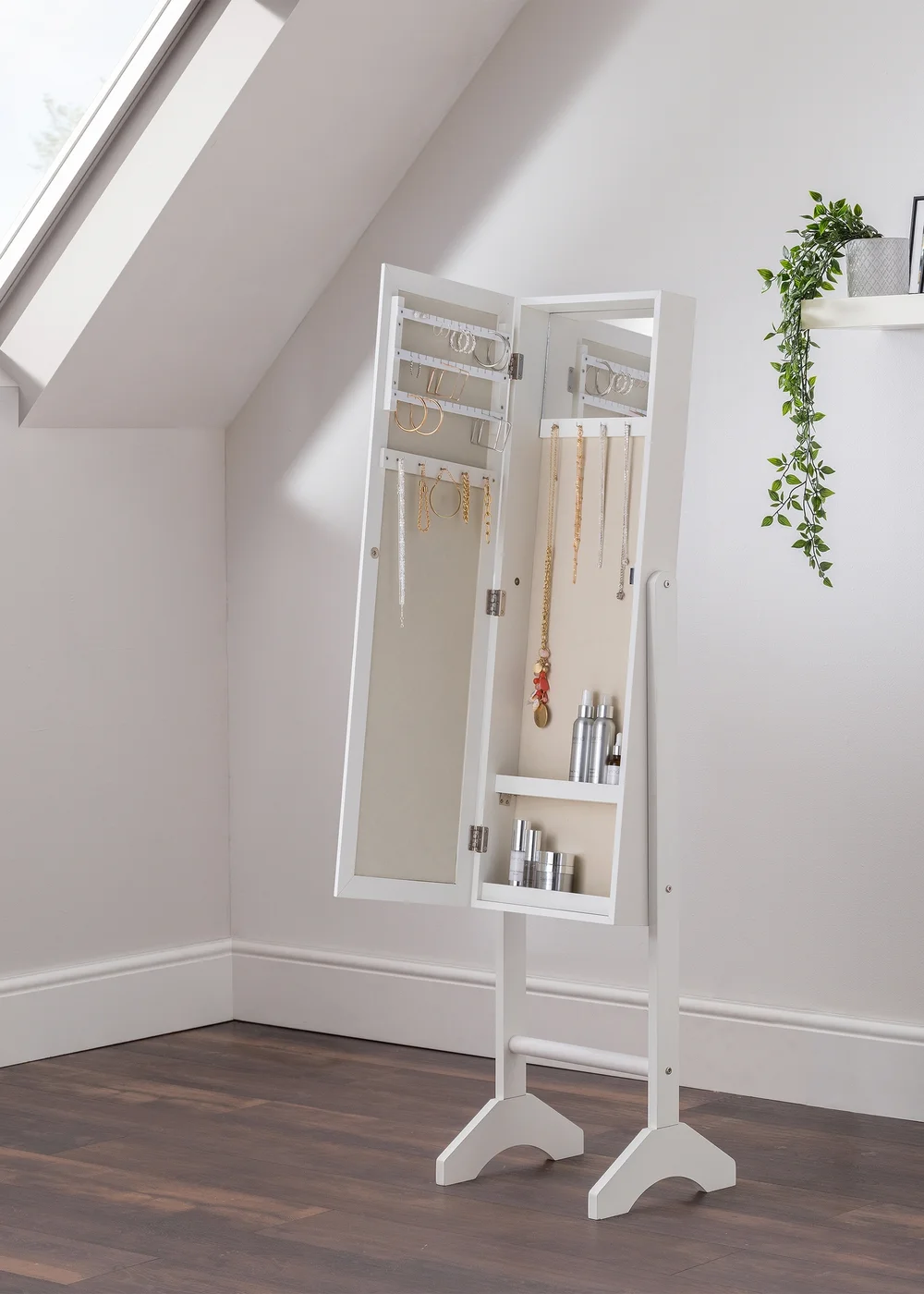 Julian Bowen White Prima Jewellery Mirror (144 x 34 x 35cm) - No Size Image 2