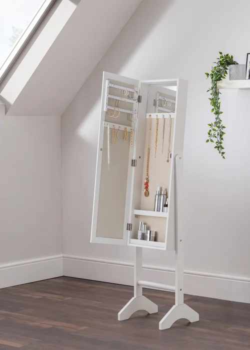 Julian Bowen White Prima Jewellery Mirror (144 x 34 x 35cm) - No Size Image 2