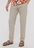 Threadbare Stone Linen Blend Trousers - 36/L32 Image 1