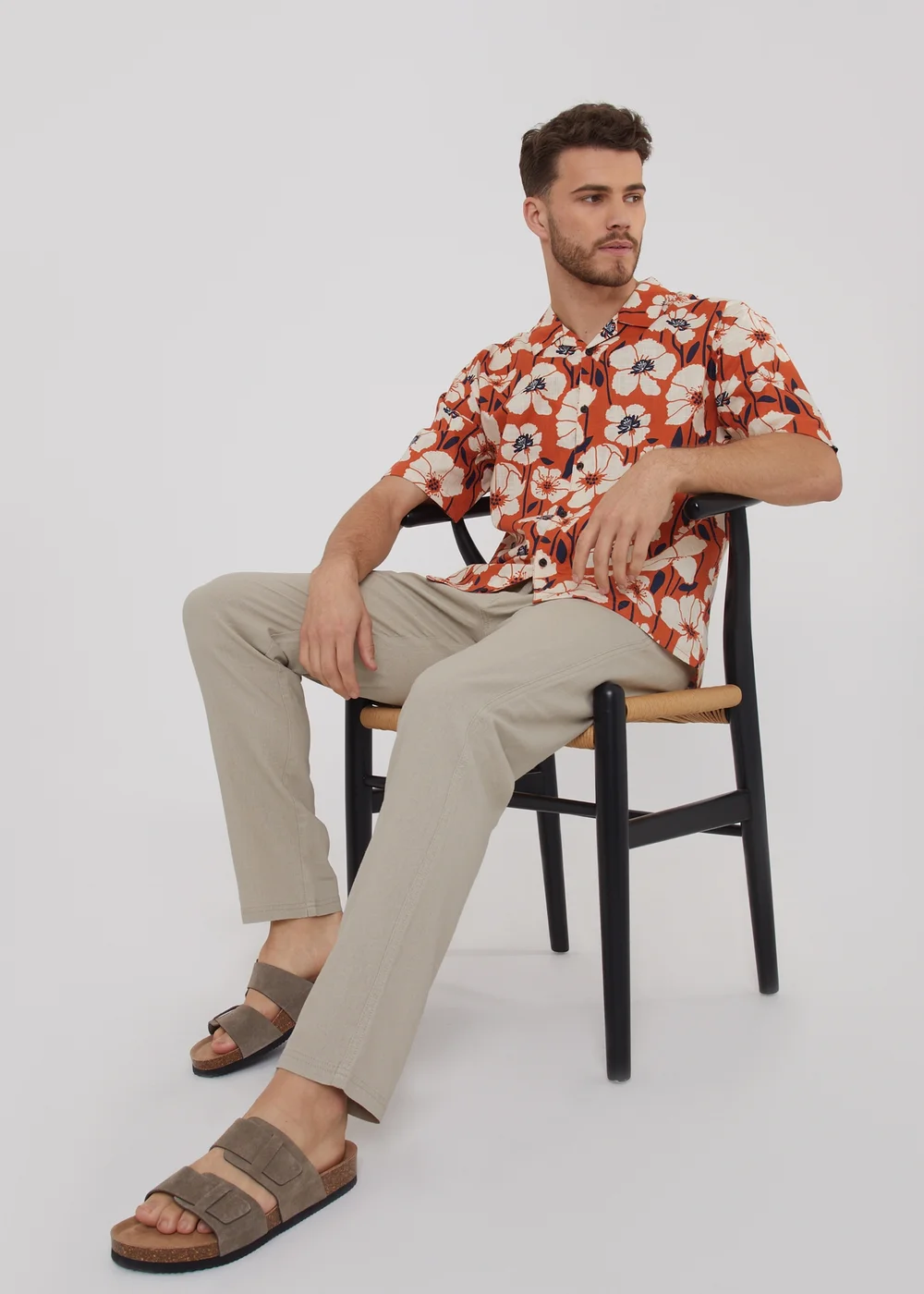 Threadbare Stone Linen Blend Trousers - 36/L32 Image 4