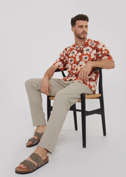 Threadbare Stone Linen Blend Trousers - 36/L32 Image 4