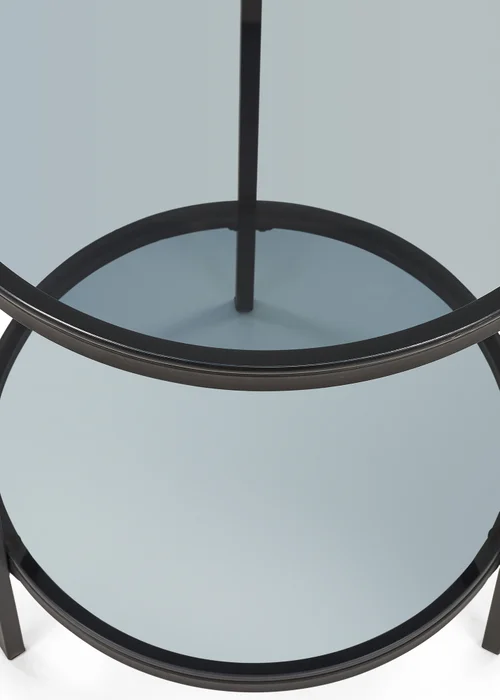 Julian Bowen Black Chicago Circular Lamp Table With Shelf (56 x 45 x 45cm) - No Size Image 2