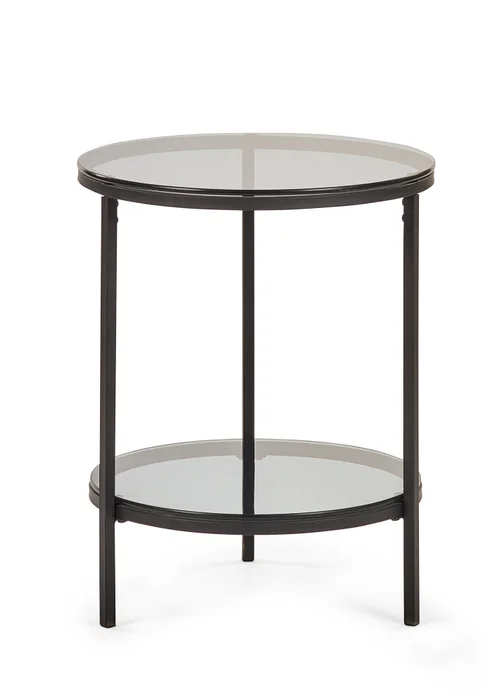 Julian Bowen Black Chicago Circular Lamp Table With Shelf (56 x 45 x 45cm) - No Size Image 3