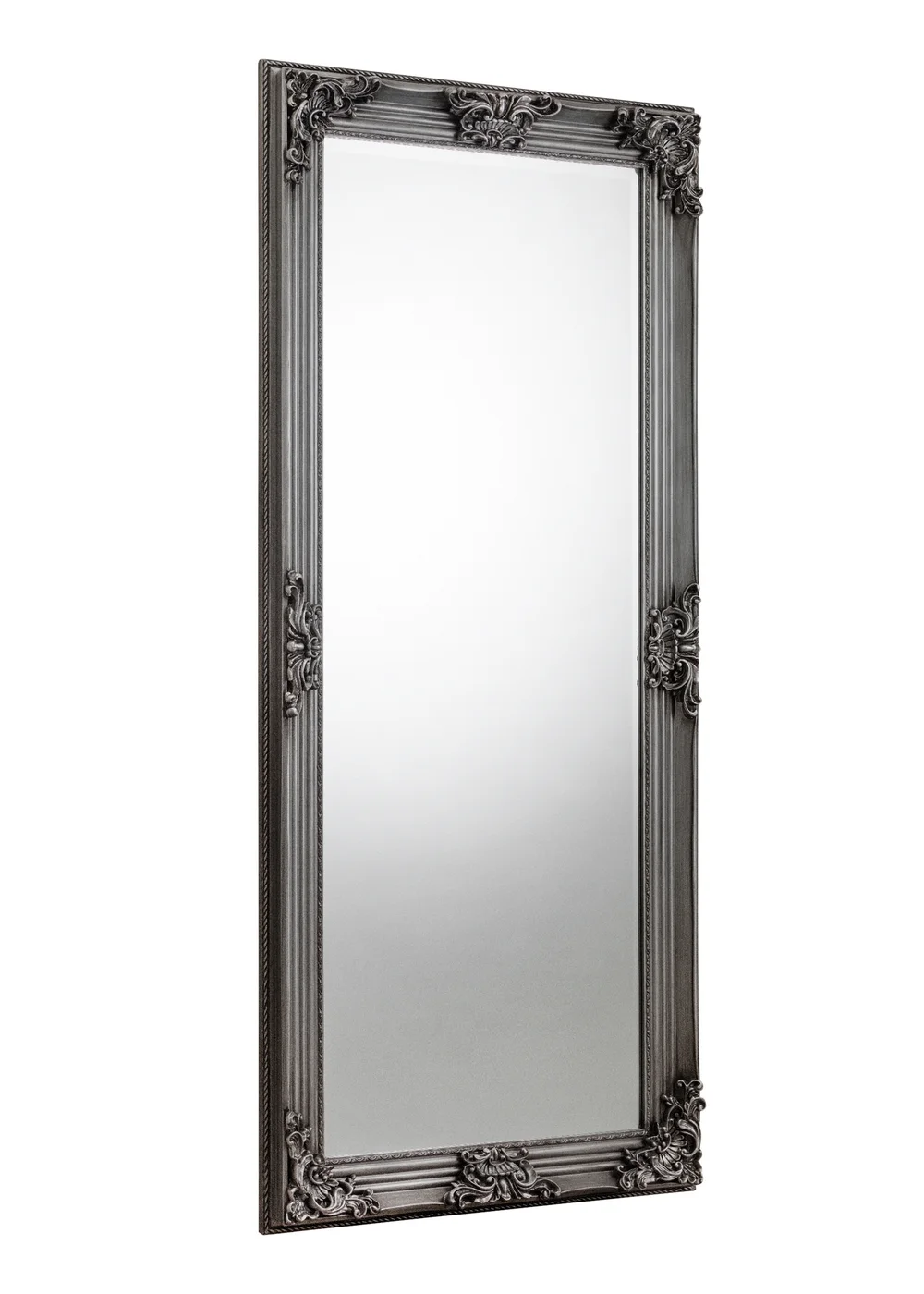 Julian Bowen Pewter Rococo Lean to Dress Mirror (170 x 80 x 6cm) - One Size Image 1