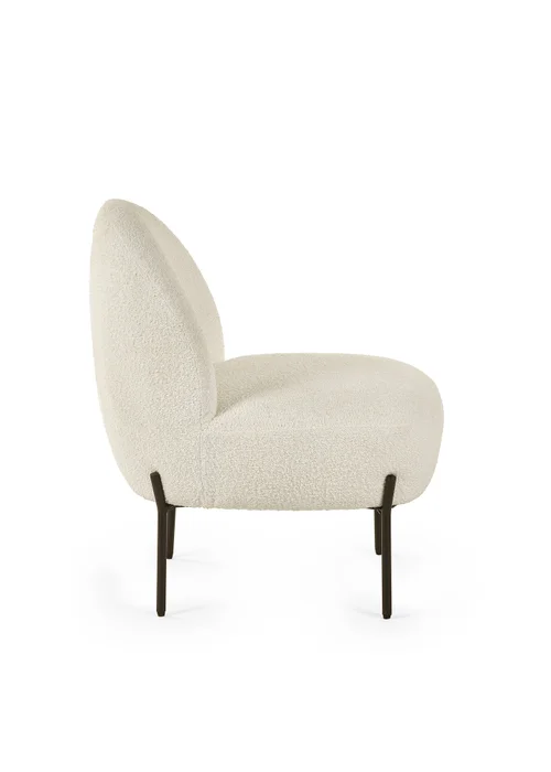 Julian Bowen Ivory Lulu Boucle Accent Chair (77 x 60 x 64cm) - No Size Image 3