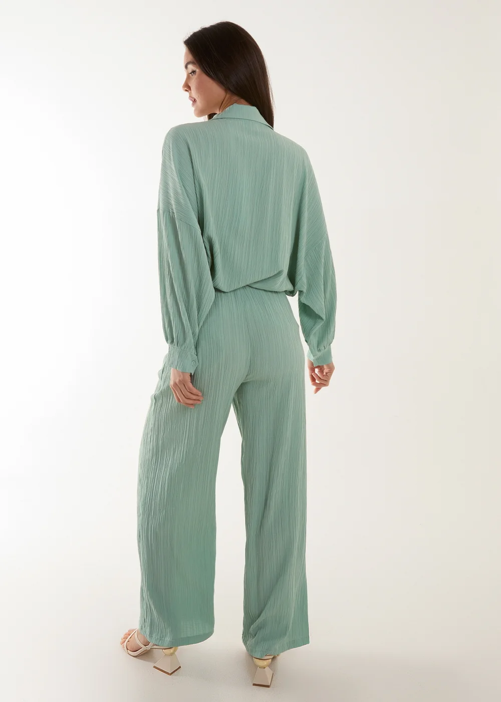Blue Vanilla Green Waffle Shirt & Trouser Set - One Size Image 2
