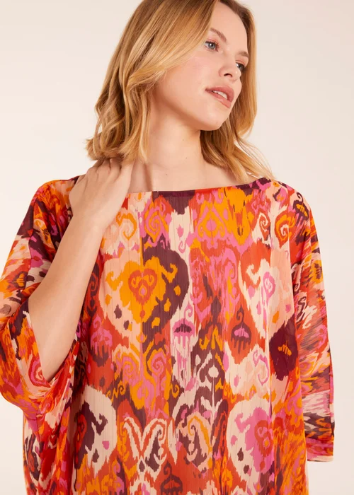 Blue Vanilla Orange Oversized Kimono Top - S/M Image 3