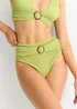 Gini London Sage Green Textured High Waisted Bottoms With Ring Belt Detail - Size 8 Image 3