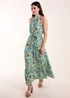 Blue Vanilla Green Halter Neck Paisley Maxi Dress - 10 Image 1