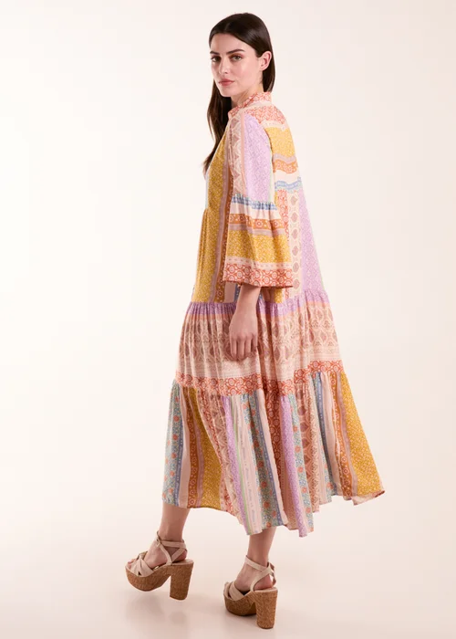 Blue Vanilla Stone V Neck Smock Midi Dress - M Image 2