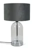 ValueLights Jessy Glass Table Lamp Grey Velvet Shade (41cm x 25cm) - One Size Image 2