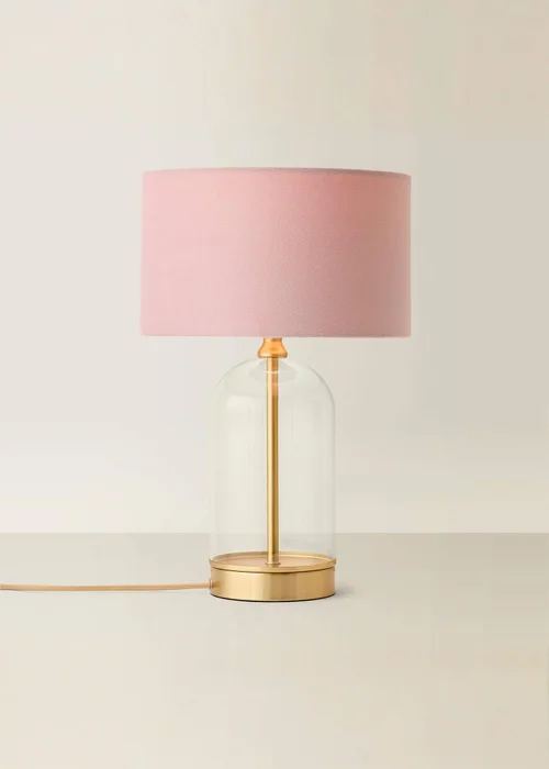 ValueLights Jessy Glass Table Lamp Blush Pink Shade (41cm x 25cm) - One Size Image 3