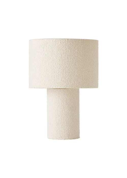 ValueLights Ash Natural Boucle Table Lamp (32cm x 22cm x 22cm) - One Size Image 2