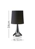 ValueLights Pair Of Chrome Teardrop Table Lamps Black Shades (33cm x 16cm x 16cm) - One Size Image 6