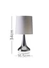 ValueLights Pair Of Chrome Teardrop Table Lamps Grey Shades (34cm x 16cm x 16cm) - One Size Image 6