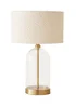 ValueLights Jessy Gold Glass Table Lamp Cream Boucle Shade (41cm x 25cm) - One Size Image 2
