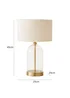 ValueLights Jessy Gold Glass Table Lamp Cream Boucle Shade (41cm x 25cm) - One Size Image 5