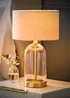 ValueLights Jessy Gold Glass Table Lamp Cream Boucle Shade (41cm x 25cm) - One Size Image 3