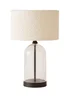 ValueLights Jessy Black Glass Table Lamp Cream Boucle Shade (41cm x 25cm) - One Size Image 2