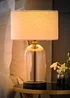 ValueLights Jessy Black Glass Table Lamp Cream Boucle Shade (41cm x 25cm) - One Size Image 3