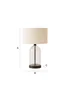 ValueLights Jessy Black Glass Table Lamp Cream Boucle Shade (41cm x 25cm) - One Size Image 6