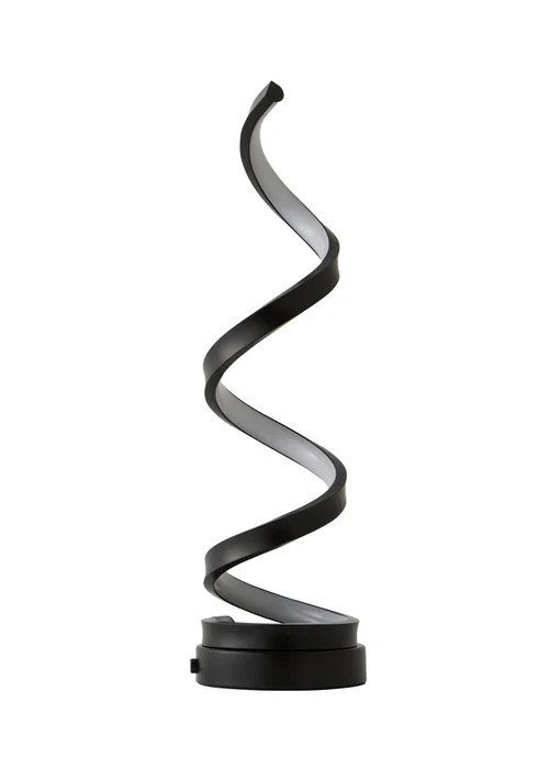 ValueLights Infinity Matt Black Single Twist LED Table Lamp (41.5cm x 12cm x 12cm) - One Size Image 2
