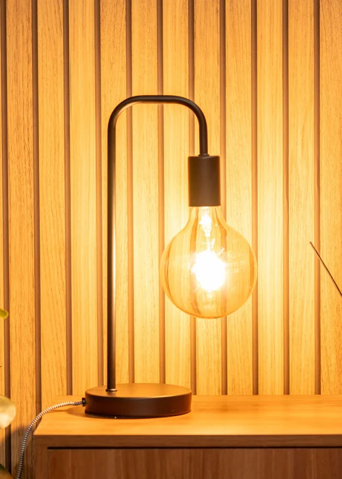 ValueLights Bronx Black Metal Table Lamp (40.5cm x 17cm x 14cm) - One Size Image 4