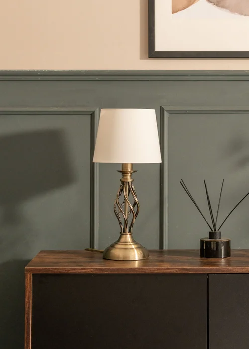 ValueLights Memphis Antique Brass Table Lamp (41cm x 19cm x 19cm) - One Size Image 4