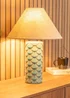 ValueLights Athena Blue Ceramic Table Lamp (42cm x 32.5cm x 32.5cm) - One Size Image 3