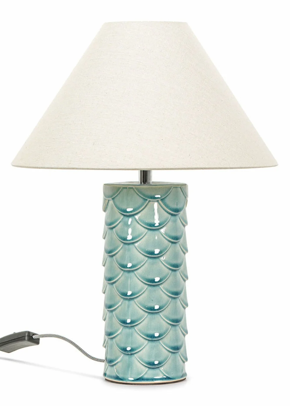 ValueLights Athena Blue Ceramic Table Lamp (42cm x 32.5cm x 32.5cm) - One Size Image 2