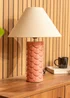 ValueLights Athena Coral Ceramic Table Lamp (43cm x 32.5cm x 32.5cm) - One Size Image 1