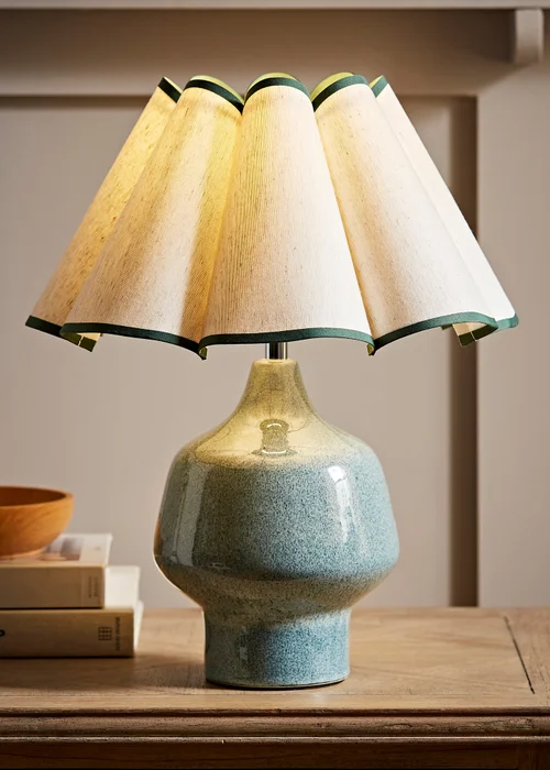 ValueLights Jamie Green Ceramic Table Lamp (43cm x 36cm x 36cm) - One Size Image 1