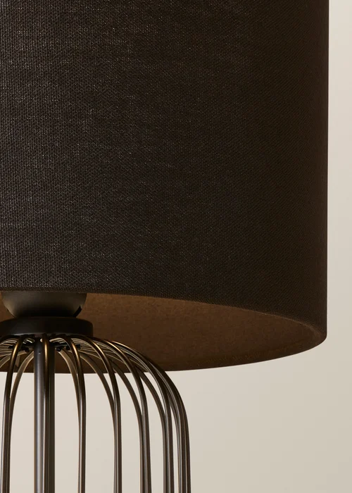 ValueLights Gabbia Black Metal Table Lamp (44.5cm x 25cm x 25cm) - One Size Image 4