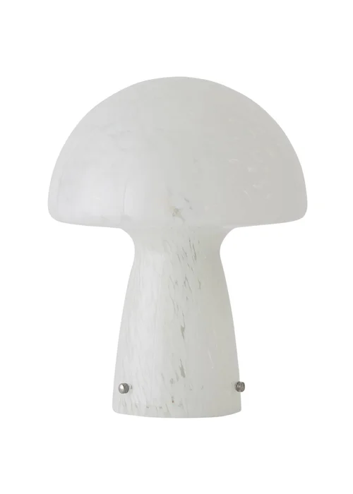 ValueLights Beau White Mushroom Confetti Glass Table Lamp (28cm x 22cm x 22cm) - One Size Image 2