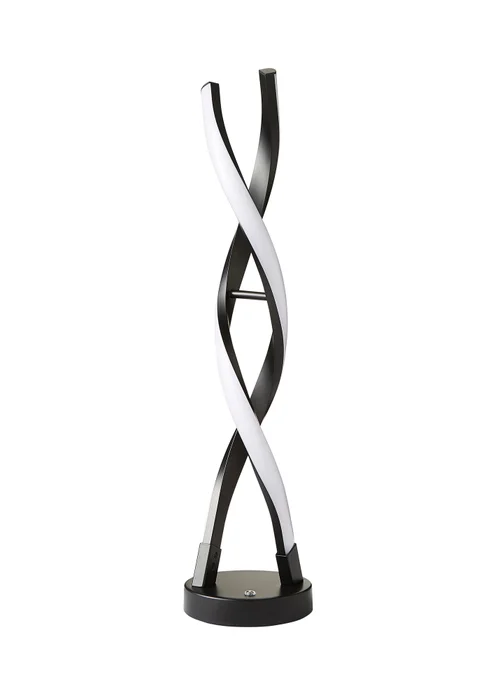 ValueLights Infinity Matt Black Double Twist Integrated LED Table Lamp (48cm x 12cm x 12cm) - One Size Image 2