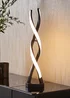 ValueLights Infinity Matt Black Double Twist Integrated LED Table Lamp (48cm x 12cm x 12cm) - One Size Image 1