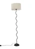 ValueLights Wiggle Black Metal Floor Lamp Cream Boucle Shade (151cm x 35cm) - One Size Image 2