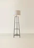 ValueLights Hiru Grey 3 Tier Shelf Floor Lamp Grey Shade (138cm x 44cm x 44cm) - One Size Image 5