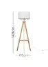 ValueLights Morrigan Light Wood Tripod Floor Lamp White Shade (147cm x 45cm) - One Size Image 6