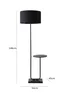 ValueLights Tavel Matt Black Floor Lamp Black Shade (132.5cm x 14cm x 35cm) - One Size Image 5